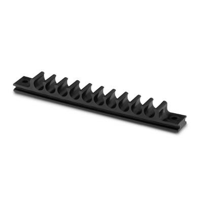 Suporte para Tubos em Polipropileno na cor preta com 10 canais para Tubos de 3/8" OD (DE) e 10 mm OD (DE), Temperatura de -40 a 93 °C, Limpeza e Embalagem SC-10 da Swagelok.