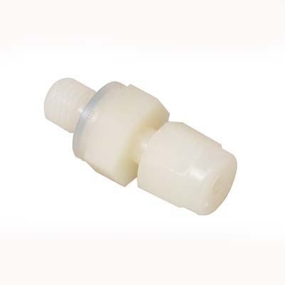 Conexão Macho O-Seal em Nylon, Extremidades: Conexão Swagelok (Dupla Anilha) para Tubo de 1/8" OD (DE) X Rosca SAE/MS Macho de 5/16-24 (vide MS-01-140)