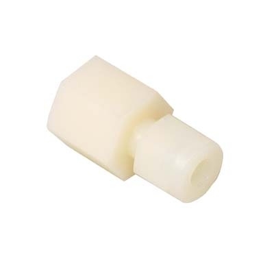 Conexão Femea em Nylon, Extremidades: Conexão Swagelok (Dupla Anilha) para Tubo de 1/4" OD (DE) X Rosca NPT Femea de 1/4" (vide MS-01-140)