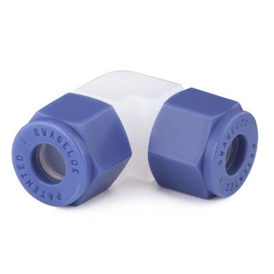 União em PFA, Extremidades: Conexão Swagelok (Dupla Anilha) para Tubo de 1/4" OD (DE) (vide MS-01-05)