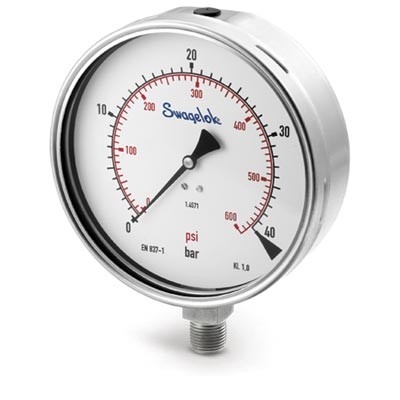 Manômetro Aço Inox 304, Tamanho 2 1/2" (63 Mm), Tipo Bourdon Em Aço Inox 316, Primária De 0 A 30 Psi Conexão Inferior 1/4" NPT Macho Em Aço Inox 316, Temperatura -40º A 60ºc E Sem Enchimento De Glicerina