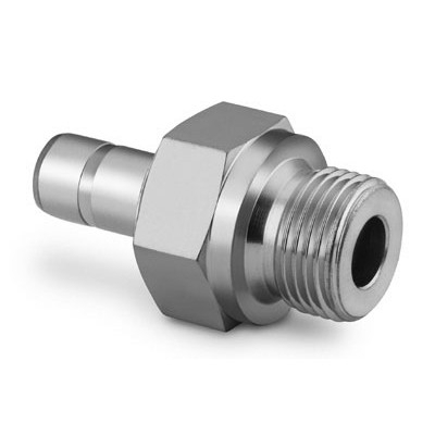 Adaptador Macho para Tubo em Aço Carbono, Extremidades: Adaptador para Tubo de 10 mm OD (DE) X Rosca BSP Macho Paralela (RS) de 1/4? (vide MS-01-140)