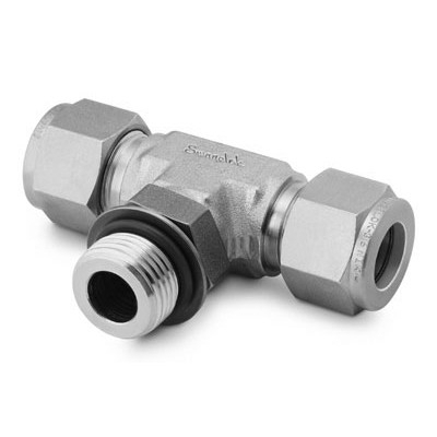 Carbon Steel Swagelok Tube Fitting, Positionable Male Branch Tee, 3/4 in. Tube OD x 3/4 in. Tube OD x 1 1/16-12 SAE/MS Male Straight Thread