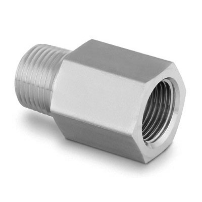 Adaptador em Aço Carbono para Tubo Rígido (Pipe), Extremidades: Rosca NPT Femea de 1/8" X Rosca BSP Macho Cônica (RT) de 1/8" (vide MS-01-147)