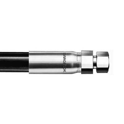 Conexão em Aço Carbono para Mangueira Termoplástica, Extremidades: Conexão para Mangueira Termoplástica de 1/4" x  Rosca Femea Giratória JIC de 1/4" 37°. Limpeza e Embalagem SC-10 da Swagelok.
