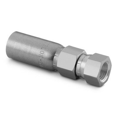 Conexão em Aço Carbono para Mangueira Termoplástica, Extremidades: Conexão para Mangueira Termoplástica de 3/8” X Conexão Femea Giratória JIC (AN) de 3/8? com Flare de 37º (vide MS-01-167)