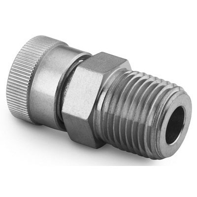 Conexão em Aço Inoxidável Ultra-Torr para Vácuo, Extremidades: Conexão Ultra-Torr para Vácuo de 1/16? X Rosca NPT Macho 1/8? (vide MS-01-32)