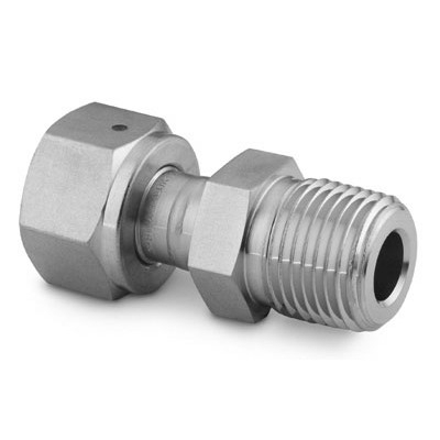Corpo de Conexão VCO com Vedação Facial através de O-Ring, em Aço Inoxidável, Extremidades: VCO de 3/4" Femea X Rosca NPT Macho de 3/4" (vide MS-01-28)   ; ;