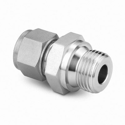 Conexão Macho em Aço Carbono, Extremidades: Conexão Swagelok (Dupla Anilha) para Tubo de 6 mm OD (DE) X Rosca BSP Macho Paralela (RS) de 1/8? (vide MS-01-140)