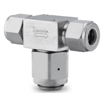 Stainless Steel Tee-Type Particulate Filter, 12 mm Swagelok Tube Fitting, 7 Micron Pore Size
