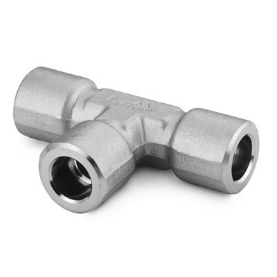 Te União em Aço Inoxidável 316 Conforme ASTM A182, Extremidades: Solda Tipo Encaixe para Tubing (TSW) de 1", Limpeza e Embalagem SC-10 da Swagelok.
