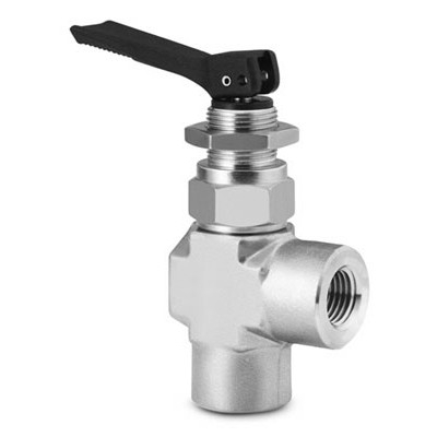 Válvula Tipo Toggle em Aço Inoxidável Série 1G, em Ângulo, Extremidades: Rosca NPT Femea de 1/8" (vide MS-01-54)