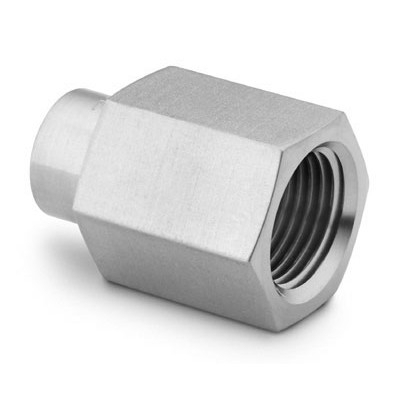 Conexão Femea em Aço Inoxidável, Extremidades: Solda Tipo Encaixe para Tubing (TSW) de 1/8" X Rosca NPT Femea de 1/8" (vide MS-01-149)