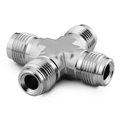316 SS VCR Face Seal Fitting, 1/8 in. Union Cross