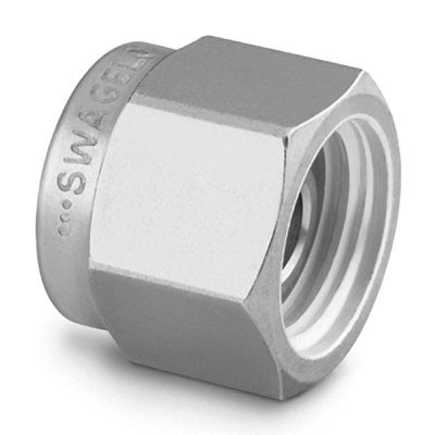 316 Stainless Steel Plug for 1/8 in. Swagelok Tube Fitting, Silver-Plated Front Ferrules, SC-11 Cleaned, Krytox® 240 AC
