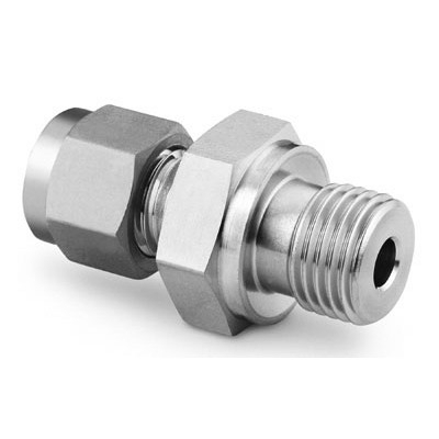 Conector Macho em Aço Inoxidável 316 Conforme ASTM A276, Extremidades: Conexão Swagelok (Dupla Anilha) para Tubos de 1.1/4" OD (DE) x Rosca BSP Macho Paralela (RP) de 1.1/4", Limpeza e Embalagem SC-10 da Swagelok.