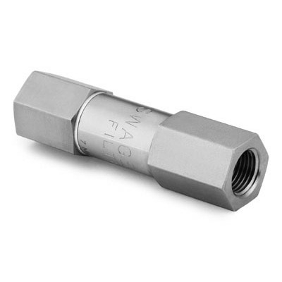 Filtro em Linha em Aço Inoxidável Série F para Retenção de Partículas, Poros de 7 Micra, Extremidades: Rosca NPT Femea de 1/8? (vide MS-01-92)