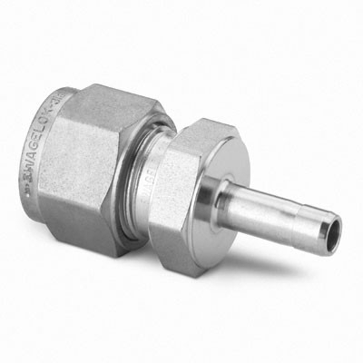 Redutor em Aço Inoxidável 316 Conforme Norma ASTM A276, Extremidades: Conexão Swagelok (Dupla Anilha) para Tubos de 3 mm OD (DE) x Ponta Lisa (Tube Adapter) de 10 mm OD (DE), Limpeza e Embalagem SC-10 da Swagelok.