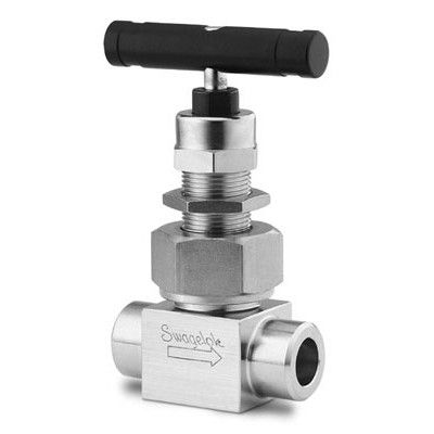 SS Severe-Service Union-Bonnet Needle Valve, 0.35 Cv, 1/4 in. Tube Socket Weld, Ball Stem, Grafoil Packing