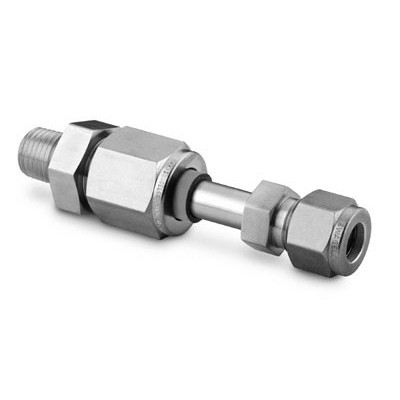 SS Swagelok Tube Fitting, Dielectric Union, 3/8 in. Tube OD x 1/4 in. Male NPT