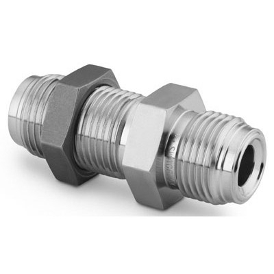 316 SS High-Flow VCR Face Seal Fitting, 1/4 in. Male Bulkhead Union Body, 1.30 in. (33.0 mm) Extension
