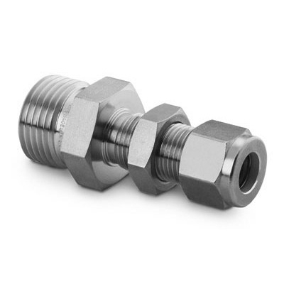 Corpo de Conexão VCO com Vedação Facial através de O-Ring, em Aço Inoxidável para Painel, Extremidades: VCO de 1/4? X Conexão Swagelok (Dupla Anilha) para Tubo de 1/4? OD (DE) (vide MS-01-28)