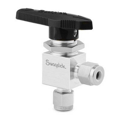 SS 1-Piece 40G Series Angle Pattern Ball Valve, 0.35 Cv, 6 mm Swagelok Tube Fittings