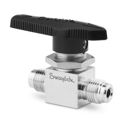 SS 1-Piece 40G Series Ball Valve, 2.4 Cv, 1/4 in. Male Swagelok VCR Metal Gasket Face Seal Fittings, No Lube, SC-11 Cleaned