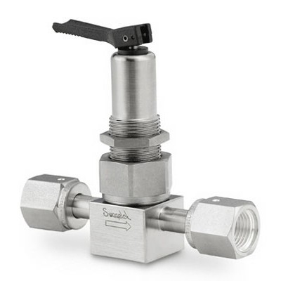 Válvula com Vedação por Fole em Aço Inoxidável Série BK, Ponta da Haste em PCTFE, Extremidades: Conexão VCR Femea de 1/4?, Limpeza SC-11, Manopla Tipo Toggle (Alavanca) (vide MS-01-22)