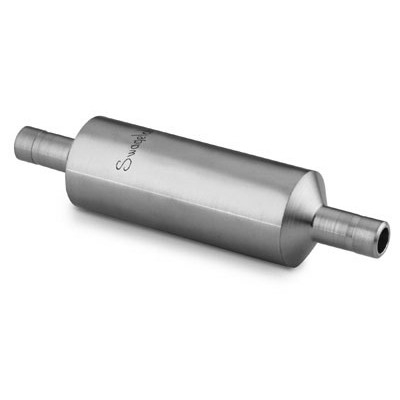 Cilindro Miniatura para Amostragem em Aço Inoxidável 316 com Duas Conexões, Extremidades: Conexão Ponta Lisa para Solda Tipo Encaixe para Tubo Flexível (TSW) de 1/4? OU para Solda de Topo para Tubo Flexível (TBW) de 3/8? OU para Conexão Swagelok (dup