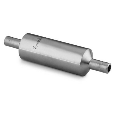 Cilindro Miniatura para Amostragem em Aço Inoxidável 316 com Duas Conexões, Extremidades: Conexão Ponta Lisa para Solda Tipo Encaixe para Tubo Flexível (TSW) de 1/4? OU para Solda de Topo para Tubo Flexível (TBW) de 3/8? OU para Conexão Swagelok (dup