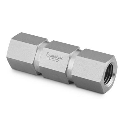 Válvula de Retenção Tipo Poppet em Aço Inoxidável Série CP, Corpo Monobloco, Pressão de Abertura Fixa em 1 psig (0,07 bar), Extremidades: Rosca BSP Femea Cônica (RT) de 1/4? (vide MS-01-176)