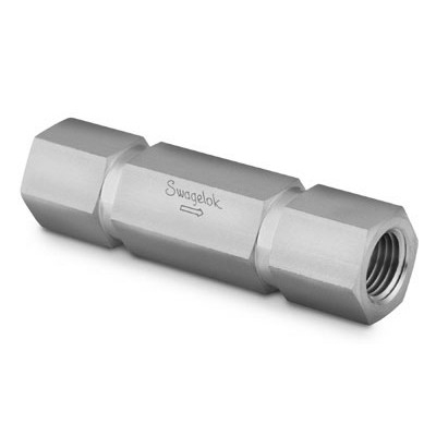 SS 1-Piece Poppet Check Valve, Adjustable Pressure, 1/4 in. FNPT, 150 to 350 psig (10.4 to 24.2 bar)