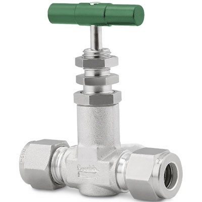 Válvula Agulha em Aço Inoxidável Série JB, Castelo Roscado, Haste de Regulagem, Extremidades: Conexão Swagelok (Dupla Anilha) para Tubo de 1/4? OD (DE) (vide MS-01-84)