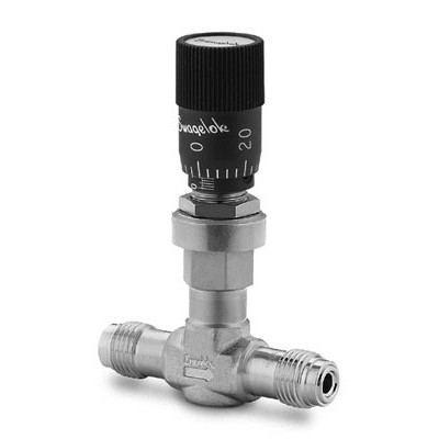 Válvula Micrométrica em Aço Inoxidável Série M para Médio Fluxo, Extremidades: Conexão VCR de 1/4", Manopla Tipo Vernier (vide MS-01-142)