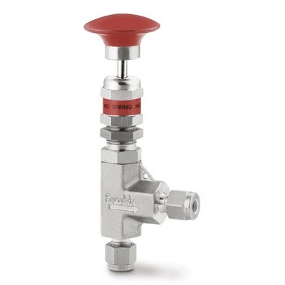 Série R3A - Válvula de Alívio em aço inox, em ângulo, extremidades iguais: 1/4" conexão para tubo