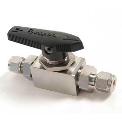 Válvula de Esfera em Aço Inoxidável Série SK para Uso Geral, Extremidades: Conexão Swagelok (Dupla Anilha) para Tubo de 6 mm (vide MS-02-345)