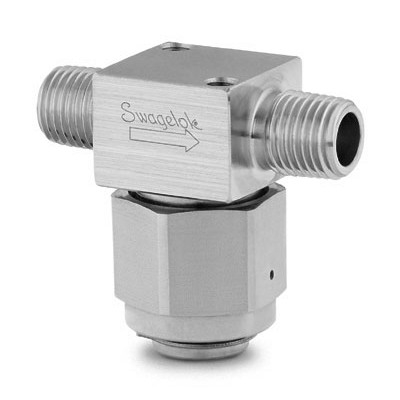Stainless Steel Tee-Type Particulate Filter, 1/4 in. Male NPT, 40 Micron Pore Size