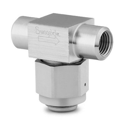 Stainless Steel Tee-Type Particulate Filter, 1/4 in. Female NPT, 60 Micron Pore Size