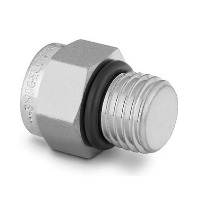 Plug Pipe Sextavado em Aço inoxidável 316 Conforme Norma ASTM A276, Extremidades: Rosca SAE/MS Macho Reta de 1/2-20, Limpeza e Embalagem SC-10 da Swagelok.