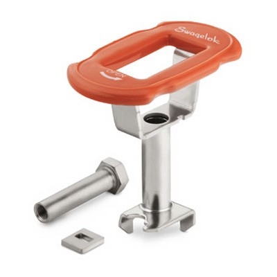 Kit de Manopla Oval de 2" em Aço Inoxidável com Luva na Cor Laranja para Válvula de Esfera Série 63 (vide MS-01-146)