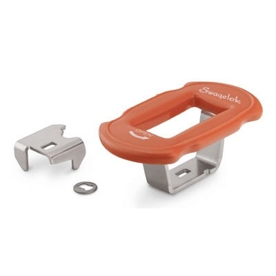 Kit de Manopla Oval em Aço Inoxidável com Luva na Cor Laranja para Válvula de Esfera Série 65 (vide MS-01-146)