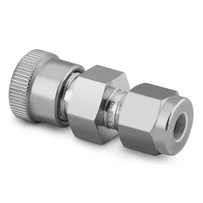 Conexão em aço inox, 3/8" vacuo x 3/8" OD
