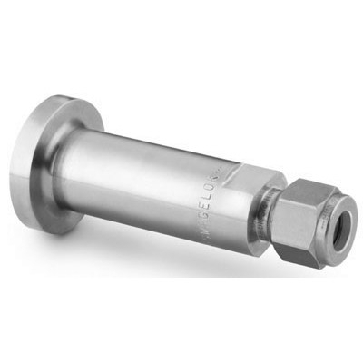 Conexão em Aço Inoxidável para Solda Sobreposta, Extremidades: Conexão para Solda Sobreposta de 1/2" X Conexão Swagelok (Dupla Anilha) para Tubo de 3/8" OD (DE) (vide MS-02-200, página 6)