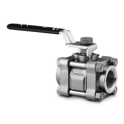 Válvula de Esfera em Aço Inoxidável Série 60, Tripartida, Assento em PTFE Reforçado, Extremidades: Rosca BSP Femea Cônica (RT) de 1/4? (vide MS-01-146)