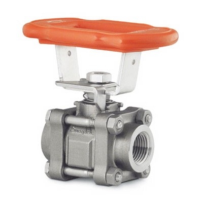 Válvula de Esfera em Aço Inoxidável Série 60, Tripartida, Assento em PTFE Reforçado, Extremidades: Rosca NPT Femea de 1/2?, Manopla Oval (vide MS-01-146)