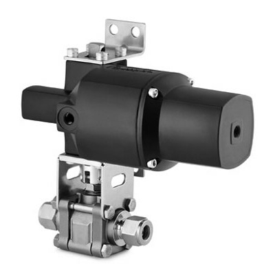 Válvula de Esfera em Aço Inoxidável Série 60, Tripartida, Assento em PTFE Reforçado, Extremidades: Conexão Swagelok (dupla anilha) para Tubo de 12 mm, Atuador NC (vide MS-01-146)