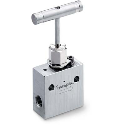 Válvula agulha para alta pressão, em aço inox 316 A/479, haste nã-rotativa, pressão máxima: 45.000 psig @ -53?C a 37?C, temperatura máxima: 232?C @ 33.400 psig, tamanho da válvula: 3/8",  roscas para alta pressão - portas : 3/4-16, vedação da haste:P