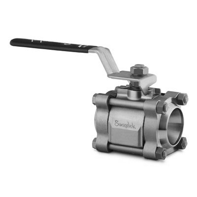 Válvula de Esfera em Aço Inoxidável Série 60, Tripartida, Assento em PTFE Reforçado, Extremidades: Conexão para Solda Tipo Encaixe para Tubo Rígido (Pipe) (PSW) de 3/4" OD (DE), Tubo Schedule 40, (vide MS-01-146)