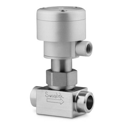Válvula com Vedação por Fole em Aço Inoxidável Série B, Ponta da Haste em PCTFE, Extremidades: Conexão para Solda Tipo Encaixe para Tubing (TSW) de 3/8? OU Conexão para Solda de Topo para Tubing (TBW) de 1/2? OU para Conexão Swagelok (dupla anilha) p